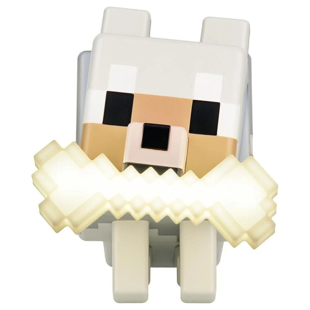 Lámpara Táctil Lobo de Minecraft: Glo Buddies con Collar Multicolor