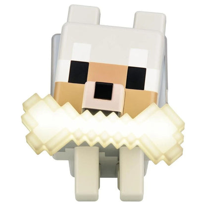 Lámpara Táctil Lobo de Minecraft: Glo Buddies con Collar Multicolor
